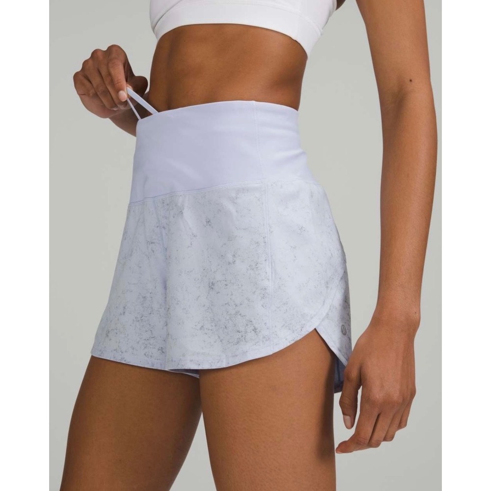 Lululemon Speed Up High-Rise Lined Short 4" Gravel‎ Dust Pastel Blue Multi 4 Gym